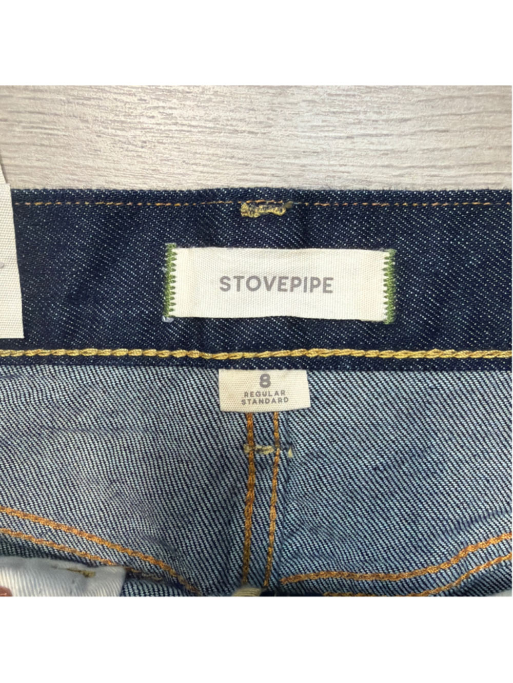 NWT American Eagle AE77 Stovepipe Wide Leg Dark Denim Jeans Sz 8 Regular! - Picture 4 of 8